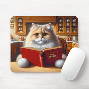 Tapis De Souris Chat persan lire un livre