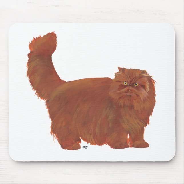 Tapis De Souris Chat Persan roux à poil long (Devant)