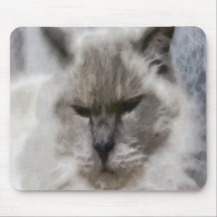 Tapis De Souris Chat Perse Blanc En Aquarelle