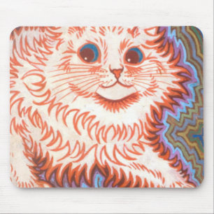 Tapis De Souris Chat Psychedélique vintage De Louis Wain