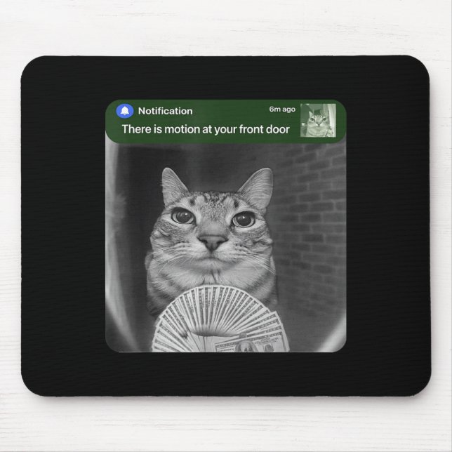 Tapis De Souris Chat qui sonne avec mème de mouvement  (Devant)