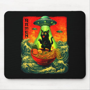Tapis De Souris Chat Ramen Alien Ufo Art Rétro Japonais Cadeaux Ho