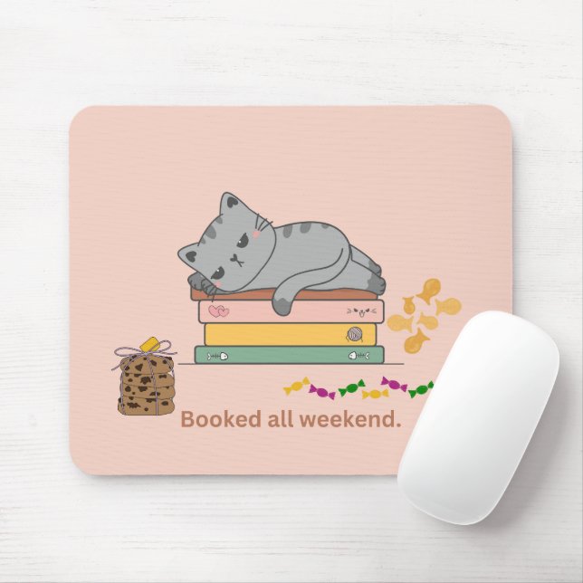 Tapis De Souris Chat réservé tout le week-end (Avec souris)