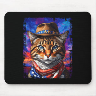 Tapis De Souris Chat rétro Usa Drapeau américain Kitten Kitty Love
