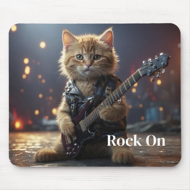 Tapis De Souris Chat rockeur  (Devant)