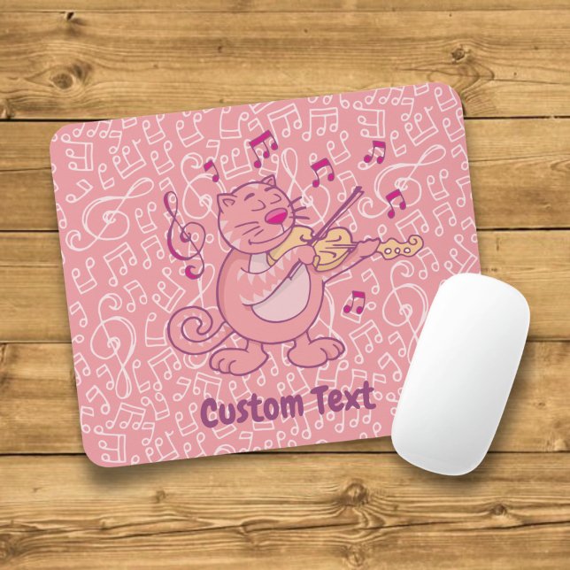 Tapis de souris chat rose avec violon (Créateur téléchargé)