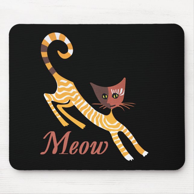 Tapis De Souris Chat rouge drôle (Devant)