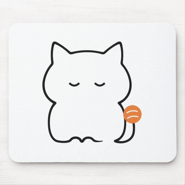Tapis De Souris Chat roux dodu assis (Devant)