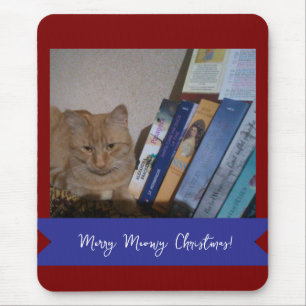Tapis De Souris Chat roux, Personnaliser le texte de la photo ,Joy