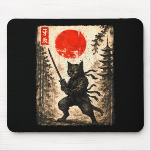 Tapis De Souris Chat Samouraï Japonais Hommes Garçons Enfants Grap