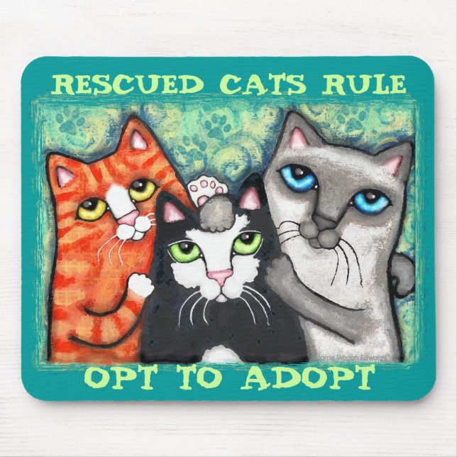 Tapis De Souris Chat secouru/abri (Devant)
