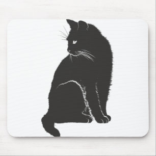 Tapis De Souris Chat Shadow Silhouette Animal noir