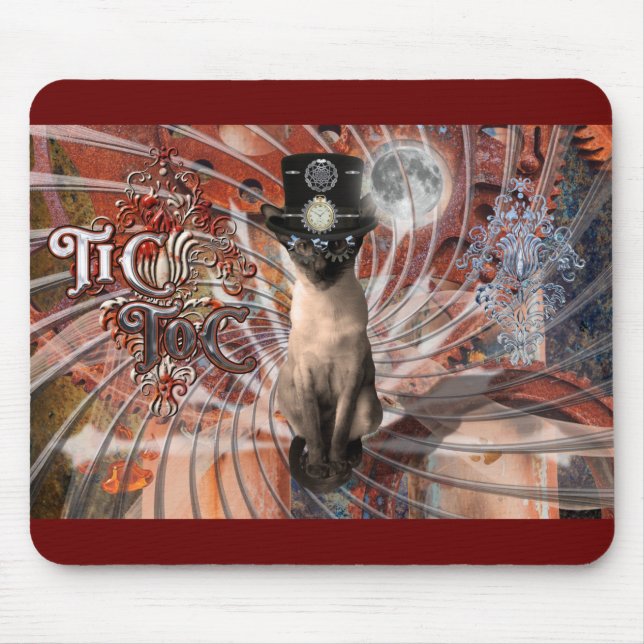 Tapis De Souris Chat siamois Steampunk Meezer (Devant)