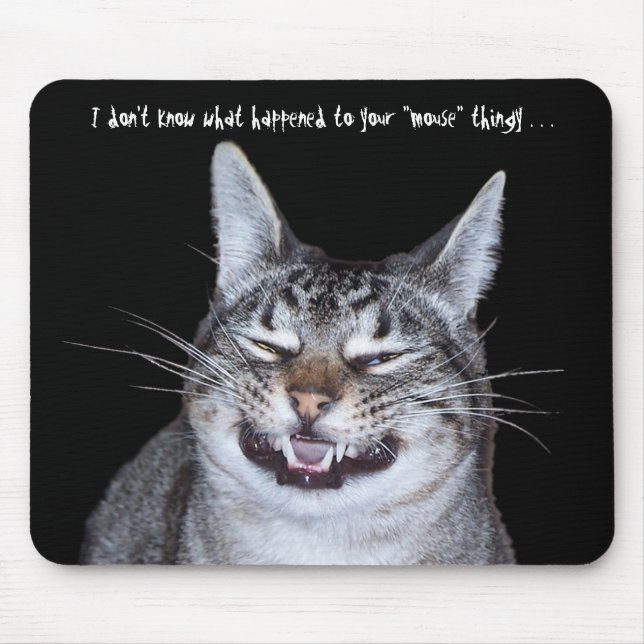 Tapis De Souris Chat "souris manquante" Mousepad (Devant)