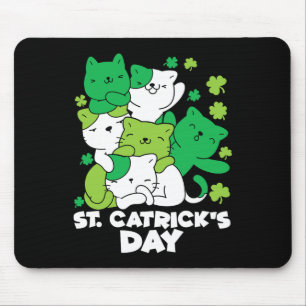Tapis De Souris Chat St. Patrick's Day Chat Leprechaun Joyeux St C