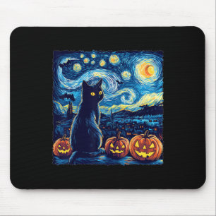 Tapis De Souris Chat Starry Nuit Van Gogh Chat Pour Amoureux des c