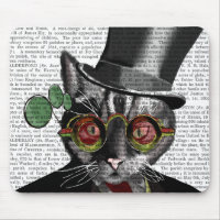 Chat Steampunk - Chapeau supérieur et verres jaune