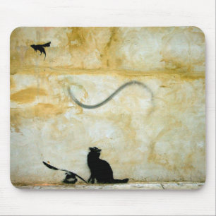 Tapis De Souris Chat sur le tablier de la souris de chasse