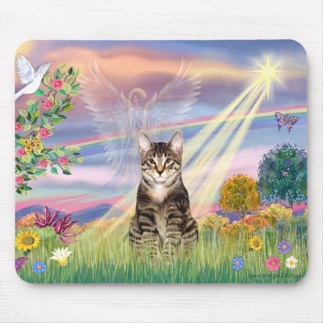 Tapis De Souris Chat (Tabby) - Angel nuageux (Devant)