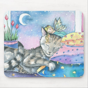 Tapis de souris chat tabby féerique par Molly Harr
