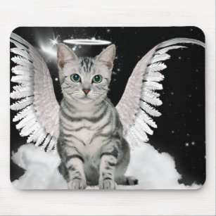 Tapis De Souris Chat Avec Des Ailes Zazzle Fr