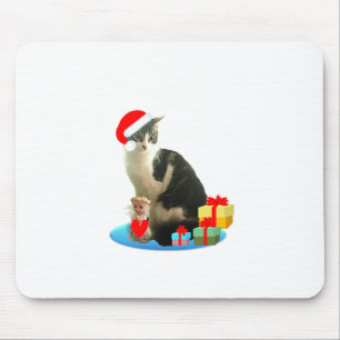 Tapis De Souris chat tigré de Noël et joli petit ange