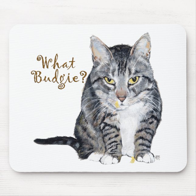 Tapis De Souris Chat Tigre Demande : Quel Perruche ? (Devant)