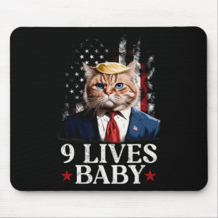 Tapis De Souris Chat Trump 9 Vies par Trump 2024 Gagne Victoire Va
