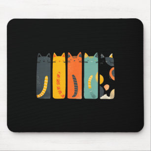 Tapis De Souris Chat Vintage Moderne du Milieu du Siècle Chats Ins