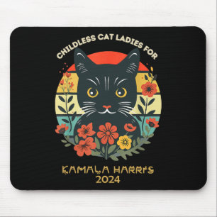 Tapis De Souris Chat vintage sans enfant Dames Chat Lettres Chat L