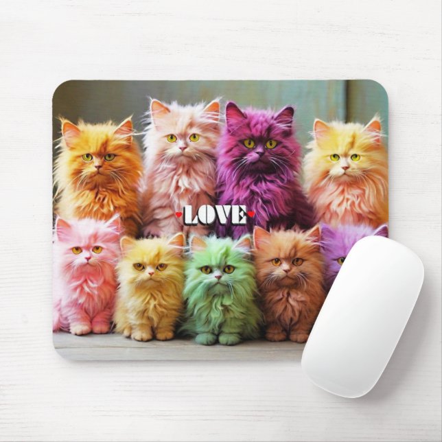 Tapis de souris chat violet – Cadeau parfait pour  (Avec souris)