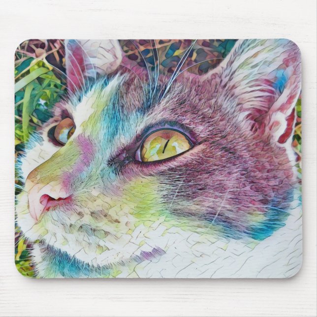 Tapis De Souris Chat Visage Art Kitty Souris Pad (Devant)