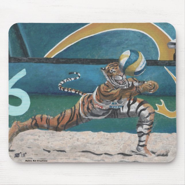 Tapis De Souris Chat Warrior Jouer Beach Volleyball Mousepad (Devant)