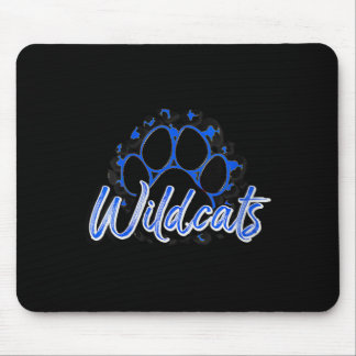 Tapis De Souris Chatcheuses Wildcats Bleu Noir Guépard École Sport