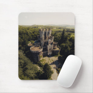 Tapis De Souris Château de pierre gris grand en Bois vert surélevé