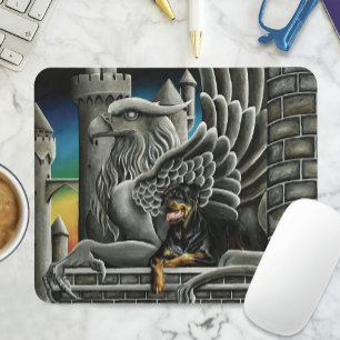 Tapis De Souris Château de Rottweiler Gargouille Fantastique Sombr