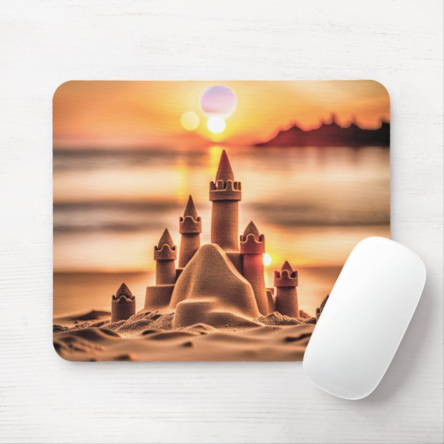 Tapis De Souris Châteaux De Sable Sur Sunset Beach (Avec souris)