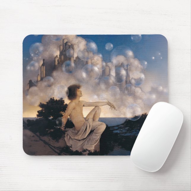 Tapis De Souris Châteaux en Espagne de Maxfield Parrish 1904 Fanta (Avec souris)
