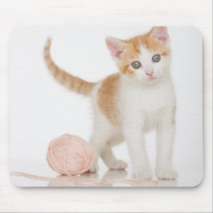 Tapis De Souris Chaton à côté de boule de ficelle