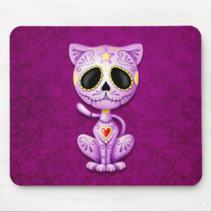 Tapis De Souris Chaton pourpre de sucre de zombi