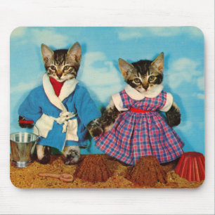 Tapis De Souris chatons à table sur la plage RPPC