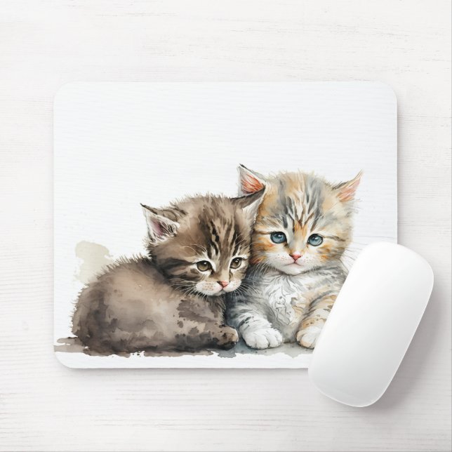 Tapis De Souris Chatons aquarelles (Avec souris)