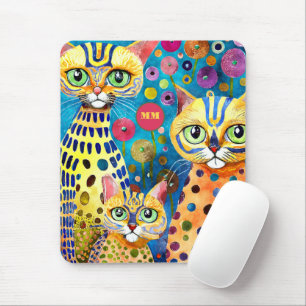 Tapis De Souris Chats abstraits cool