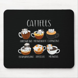 Tapis De Souris Chats &amp; Amateur de Café Citation de Caféine Dr