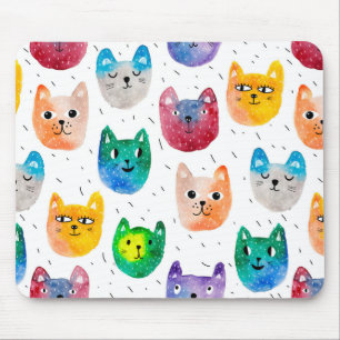 Tapis De Souris Chats aquarelles et amis