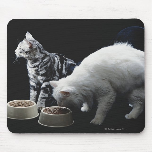 Tapis De Souris Chats avec bol de nourriture (Devant)