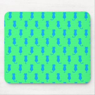 Tapis De Souris Chats bleus fantaisistes Fun Forever Lime vert