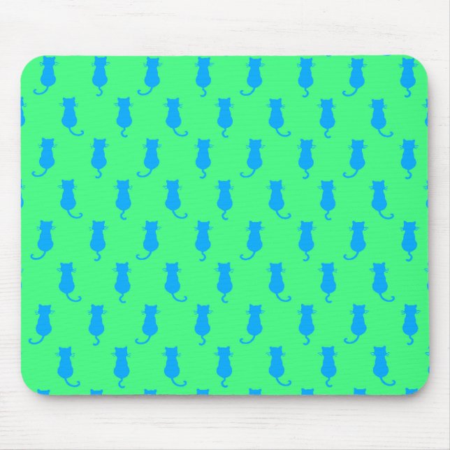 Tapis De Souris Chats bleus fantaisistes Fun Forever Lime vert (Devant)