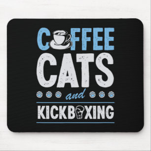 Tapis De Souris Chats Café Et Kickboxing Mignon Drôle Kickboxeur C