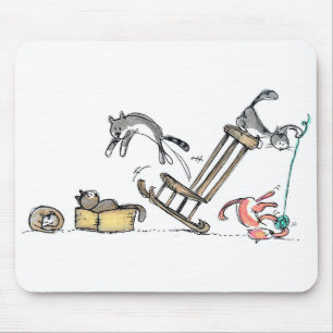 Tapis De Souris Chats Chats Jouer Animaux Animaux Dessin Feline